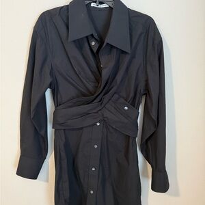 Alexander Wang Black Shirt Dress with Unique Design